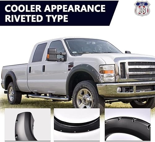 Miniatura 9 de PIT66 Guardabarros para guardabarros, compatibles con Ford F250 F350 Super Duty 1999-2007 (solo compatible con modelos Styleside), juego de 4