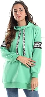 CAESAR Womens Woman Hoodie With Printed Tape And Zipperon Two Arms Hoodie