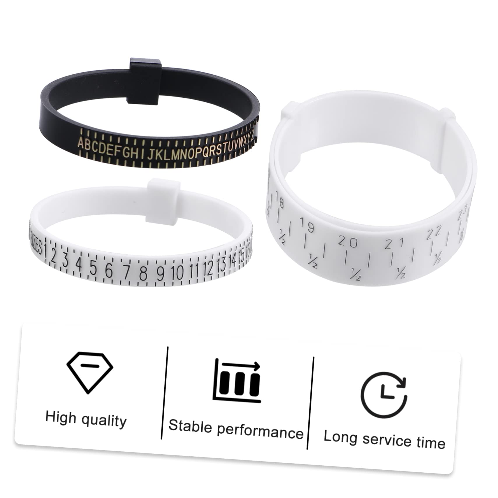 OSALADI 3Pcs Jewelry Measuring Tool Bracelet and Ring Measuring Tools Includes Ring Measuring Finger Gauge for Accurate Measurement