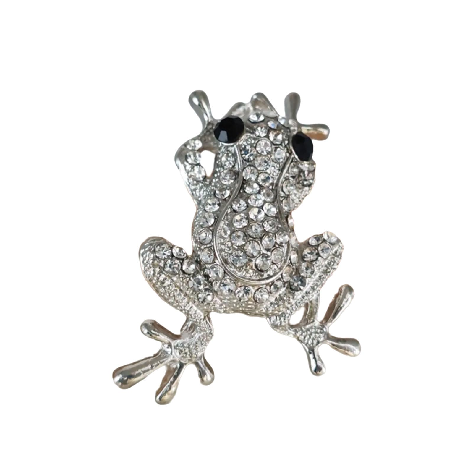 Maxtonser Fashionable Animal Brooch With Green Crystal Embellishment Sparkling Crystal Frogs Pin Trendy Women Accessories Jewelry