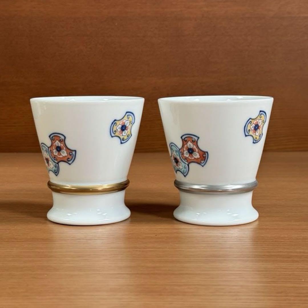 Amazon.co.jp: 伊万里焼 畑萬陶苑：鍋島 更紗文 リングカップ ペア