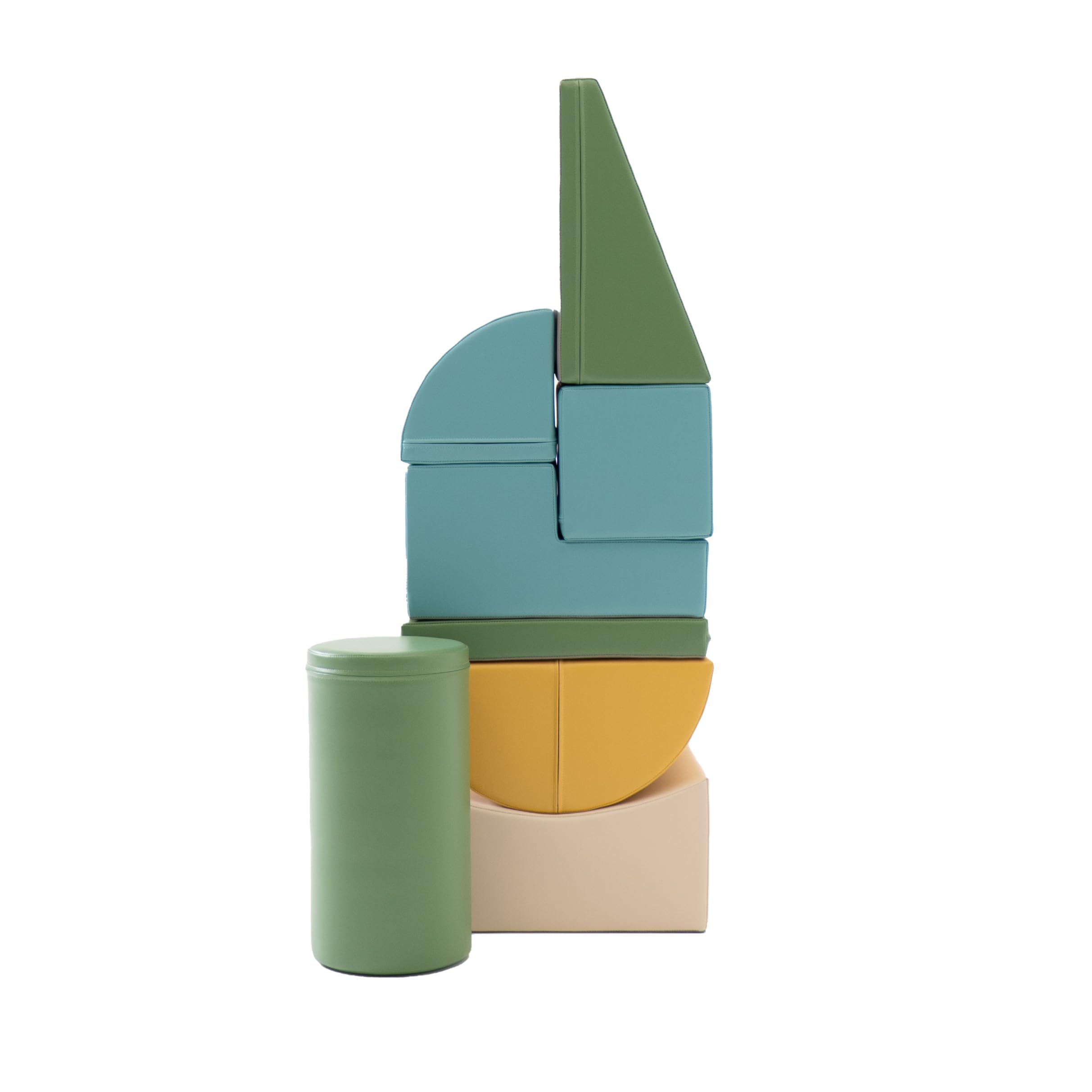 IGLU SOFT PLAY Adventurer 8-teiliges Kletterset (Pastel Sea) | Firm Step Schaumstoff | Veganes Leder | CE-zertifiziert | Fördert Klettern & Motorik | Leicht zu Reinigen | Leicht