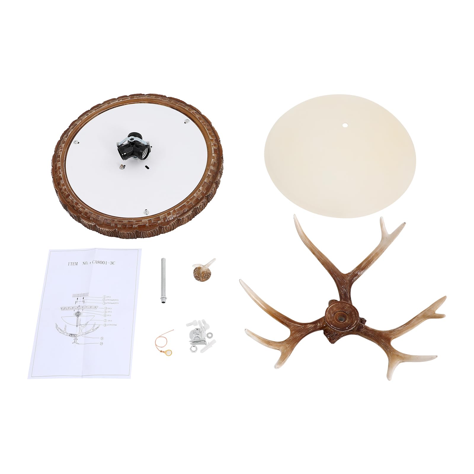 E27 3-flammig dimmbar Glas Resin Deckenleuchte Deckenlampe 42cm