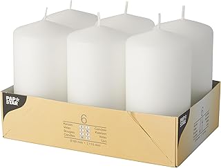 Pappstar - Velas (60 x 115 mm, 6 unidades), color blanco