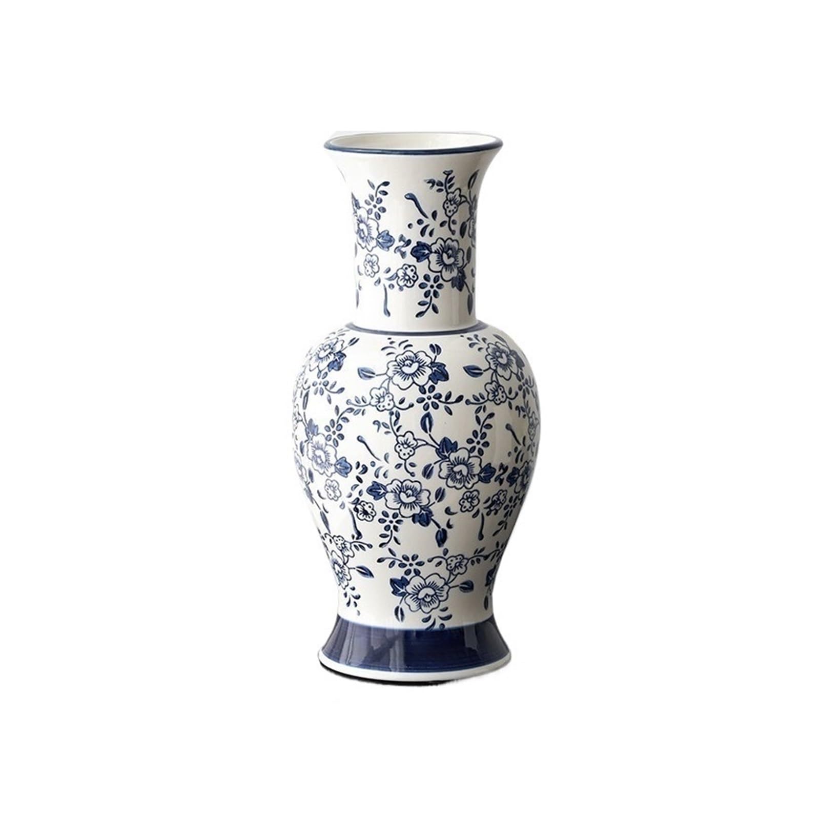guiling-1986 Vases Decor Classic Blue and White Floral Ceramic Vases 30.5cm Traditional Porcelain Decor Vase for Home Table Flower Vases