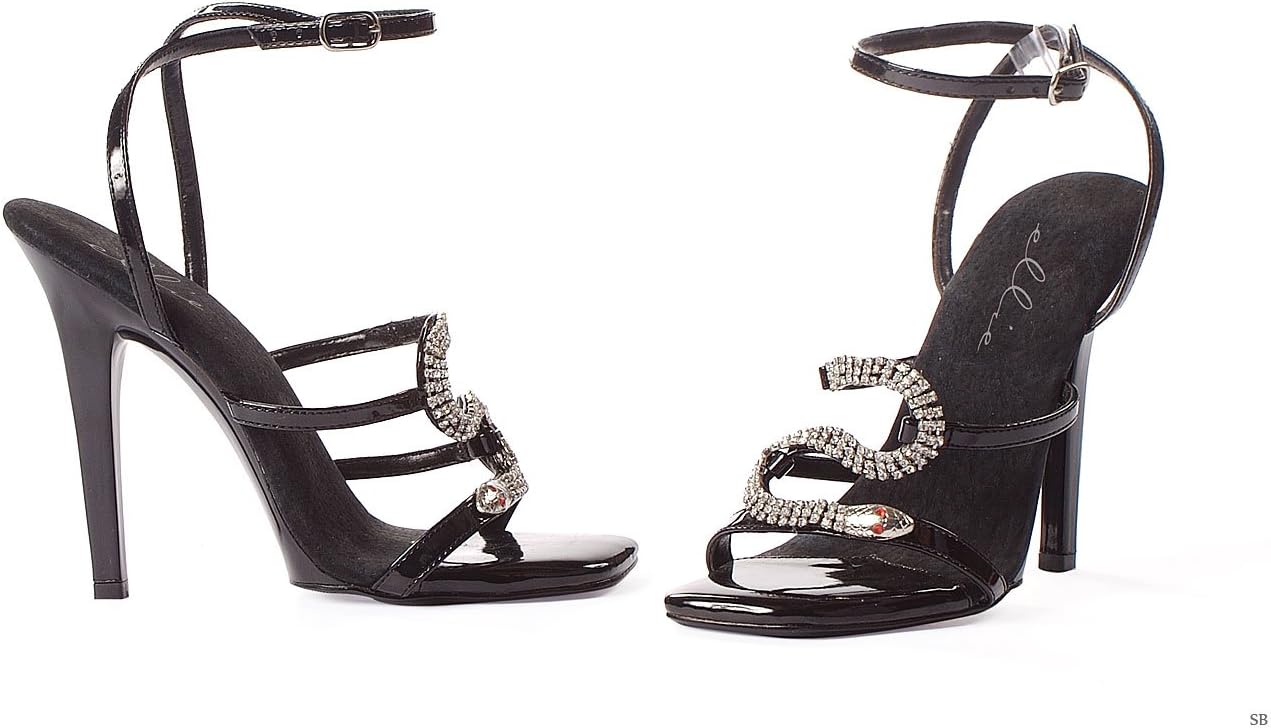 Ellie Shoes Women's Shoes 5 Inch Heel Strap Sandal with Snake (Gold;7)