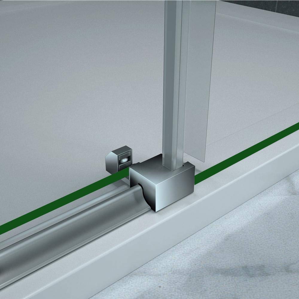 Porta 195cm per Box Doccia Nicchia Scorrevole Vetro 8mm Temperato Trasparente Anticalcare ProfiloIn Alluminio Cromato 140 cm