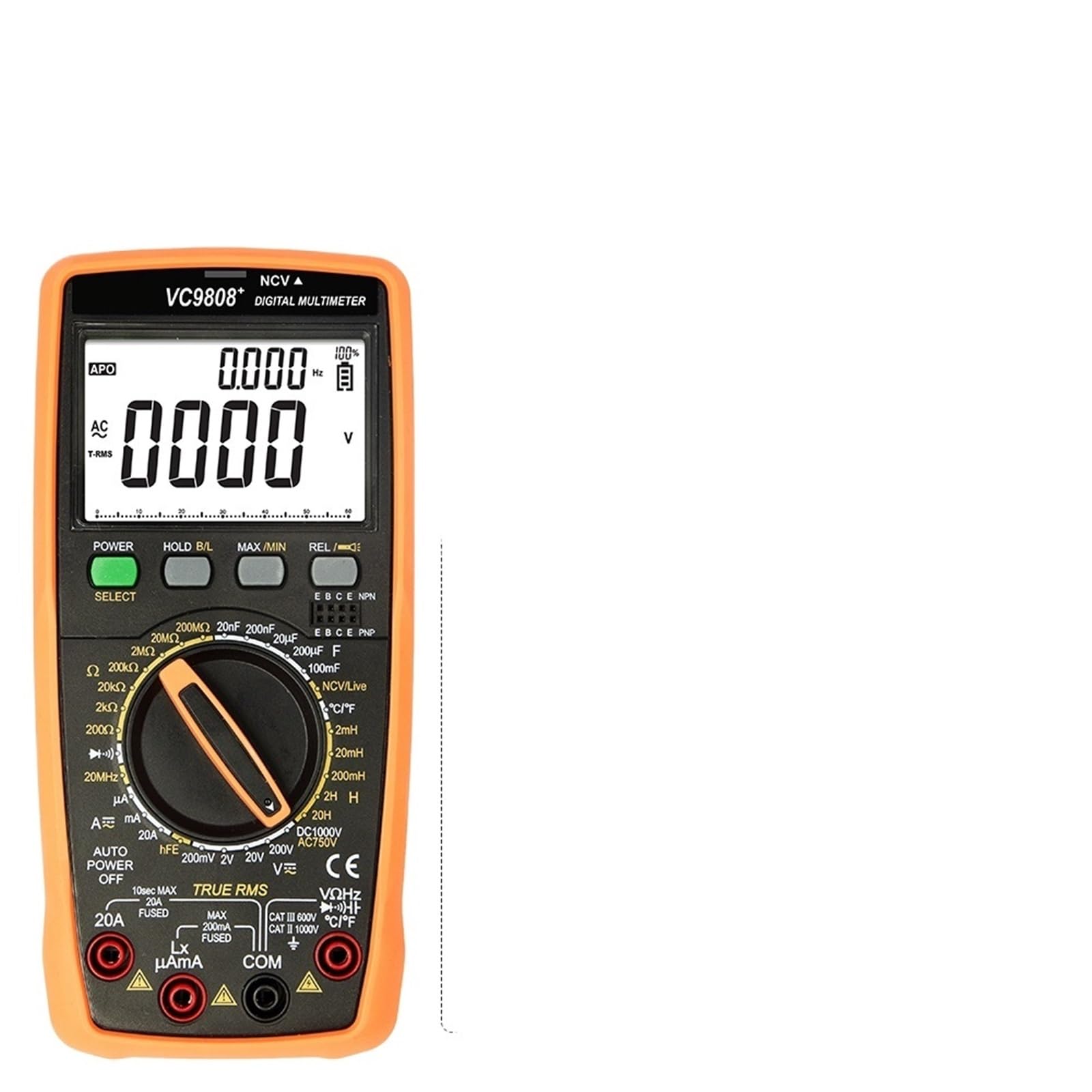 Multimetr cyfrowy o wysokiej precyzji 9808+ 1999 True RMS 2000uF Pojemnościomierz 20 MHz Częstotliwość Pomiar temperatury z(9804A Plus)