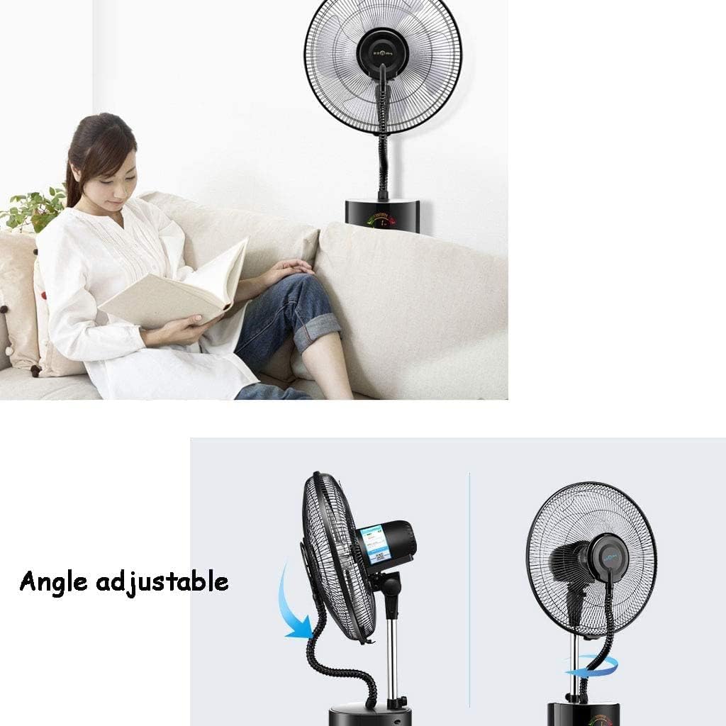 Pedestal Tower Fan Misting Fan with Oscillating Cooling Mist LED Display Silent Negative Ion Humidifier Remote Control for Home Office Mobile Atomization Fan