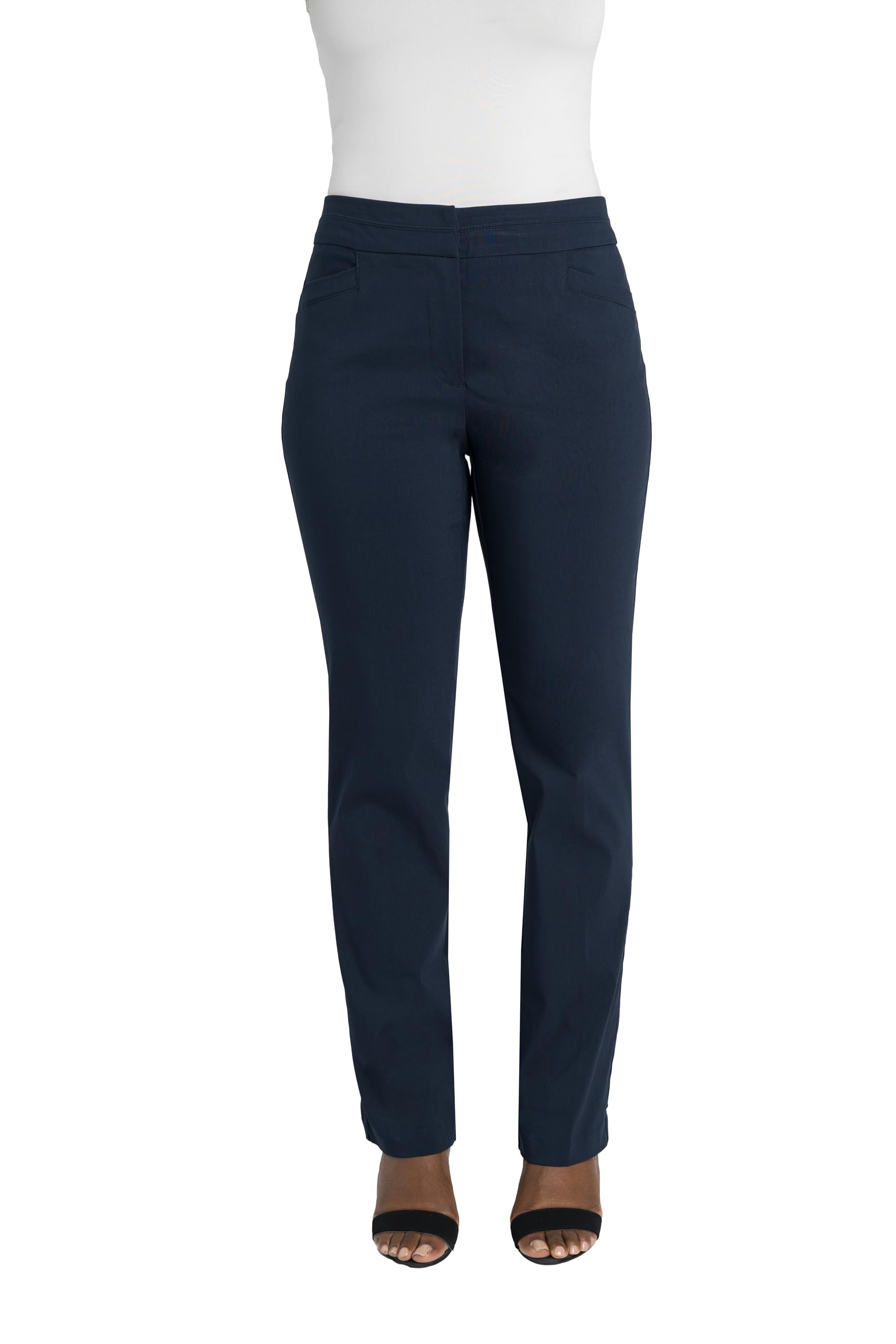 Briggs New York Plus Size Women's Split Waist Pant, Navy, 8