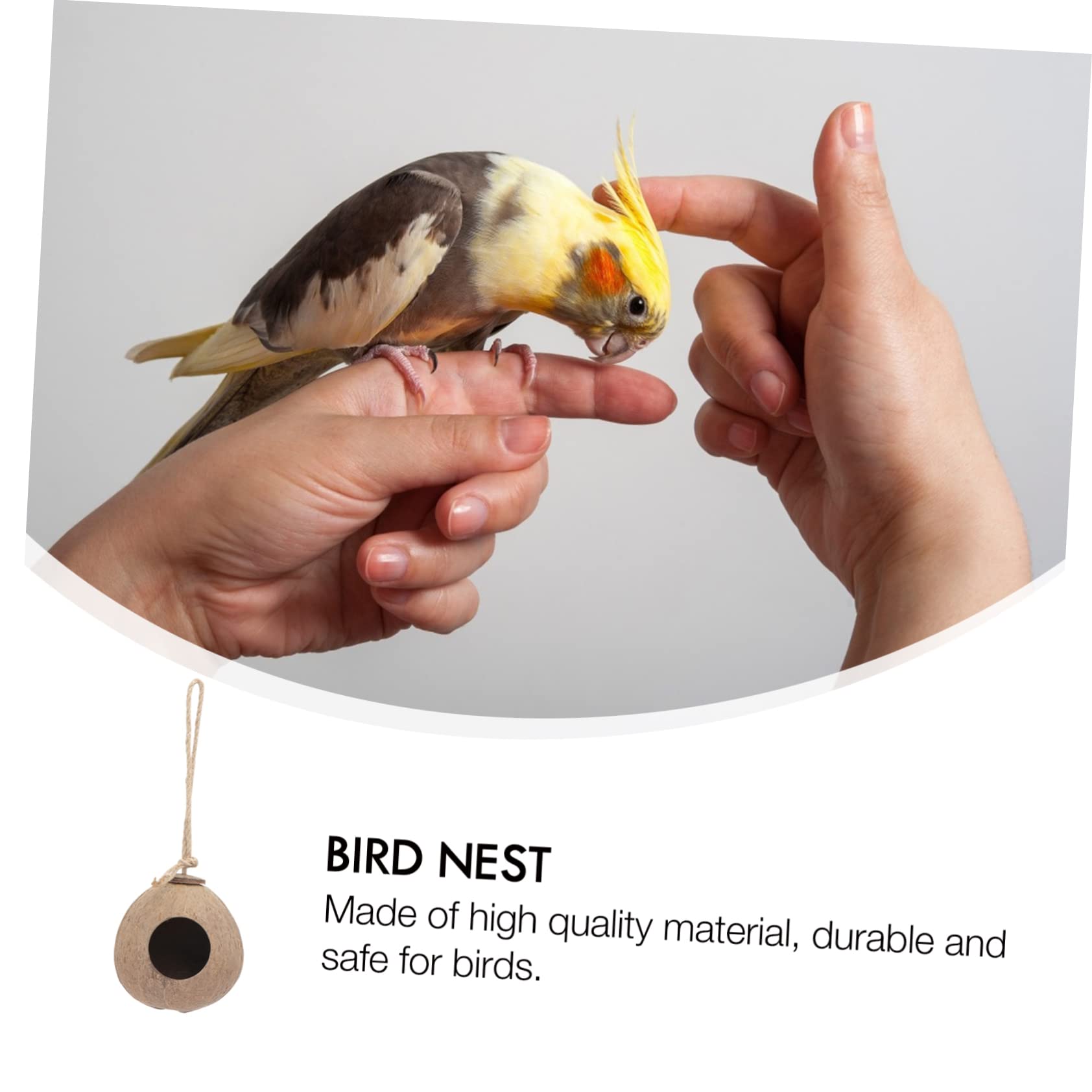 POPETPOP 1Pc Coconut Shell Bird Nest Hanging House Rustic Bird Shelter for Outdoor Garden Decor Gourd Shaped Bird House Natural Bird Nest for Home and Office Decoration