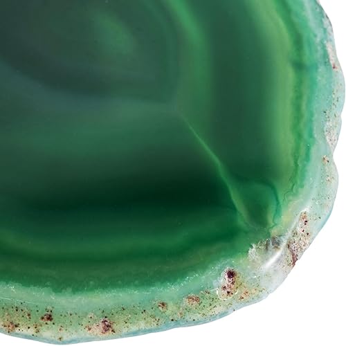 Miniatura 6 de Luxury Lane Juego de 4 posavasos grandes de ágata brasileña natural con piedra de geoda con soporte de madera de 4.3 a 4.7 pulgadas, decoración de