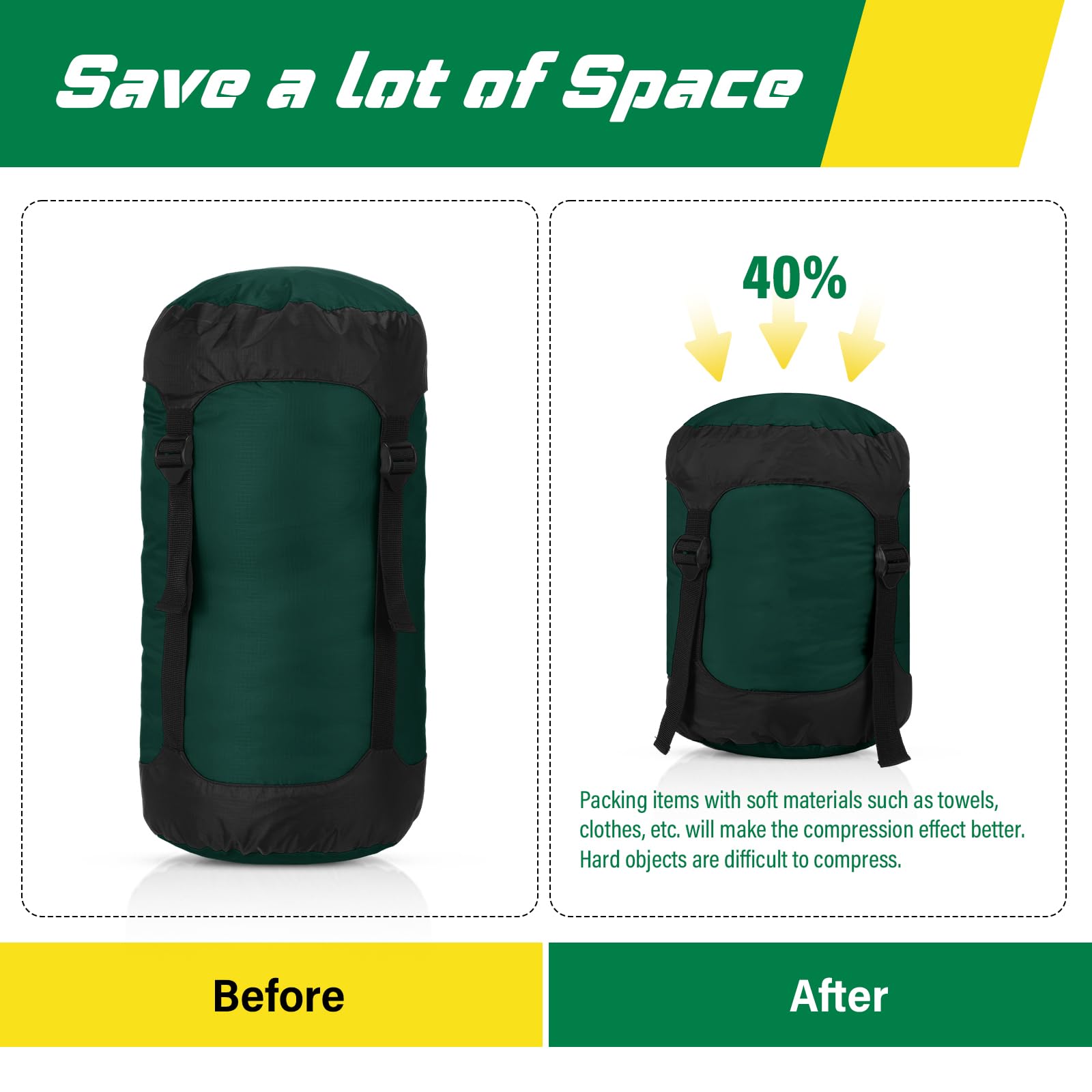 5 Piezas Bolsas de Compresión para Mochileros 20L Sacos de Compresión para Saco de Dormir Bolsa de Almacenamiento Impermeable para Camping Senderismo Viajes Exteriores