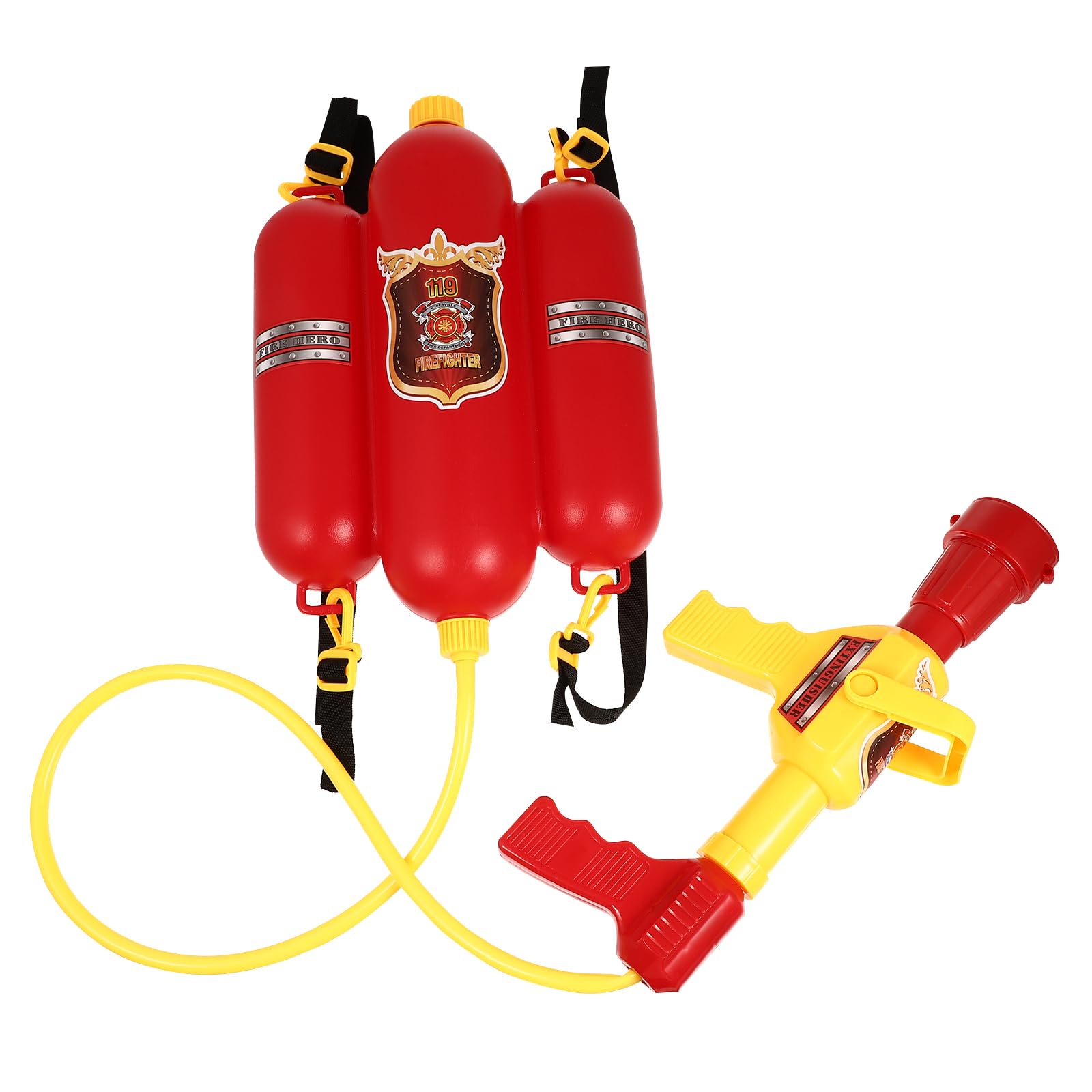 VICASKY Fire Backpack Water Fireman Backpack Water Toys Firefighter Costume for Bathtub Water Toy Pool Toys Summer Pool Toy Water for Ages 4-8 Beach Squirter Red Plastic