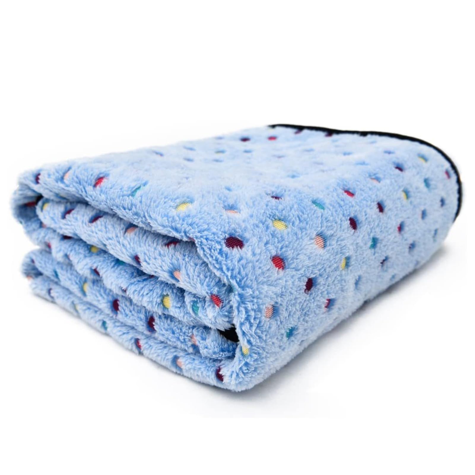 BESTORI Dog Blanket with Colorful Dots Warm Soft Fuzzy Pets Blankets Small Medium Large Dogs Cats Reversible Pet Blanket Washable Couch Bed Protector Cover, Blue, 52x76cm