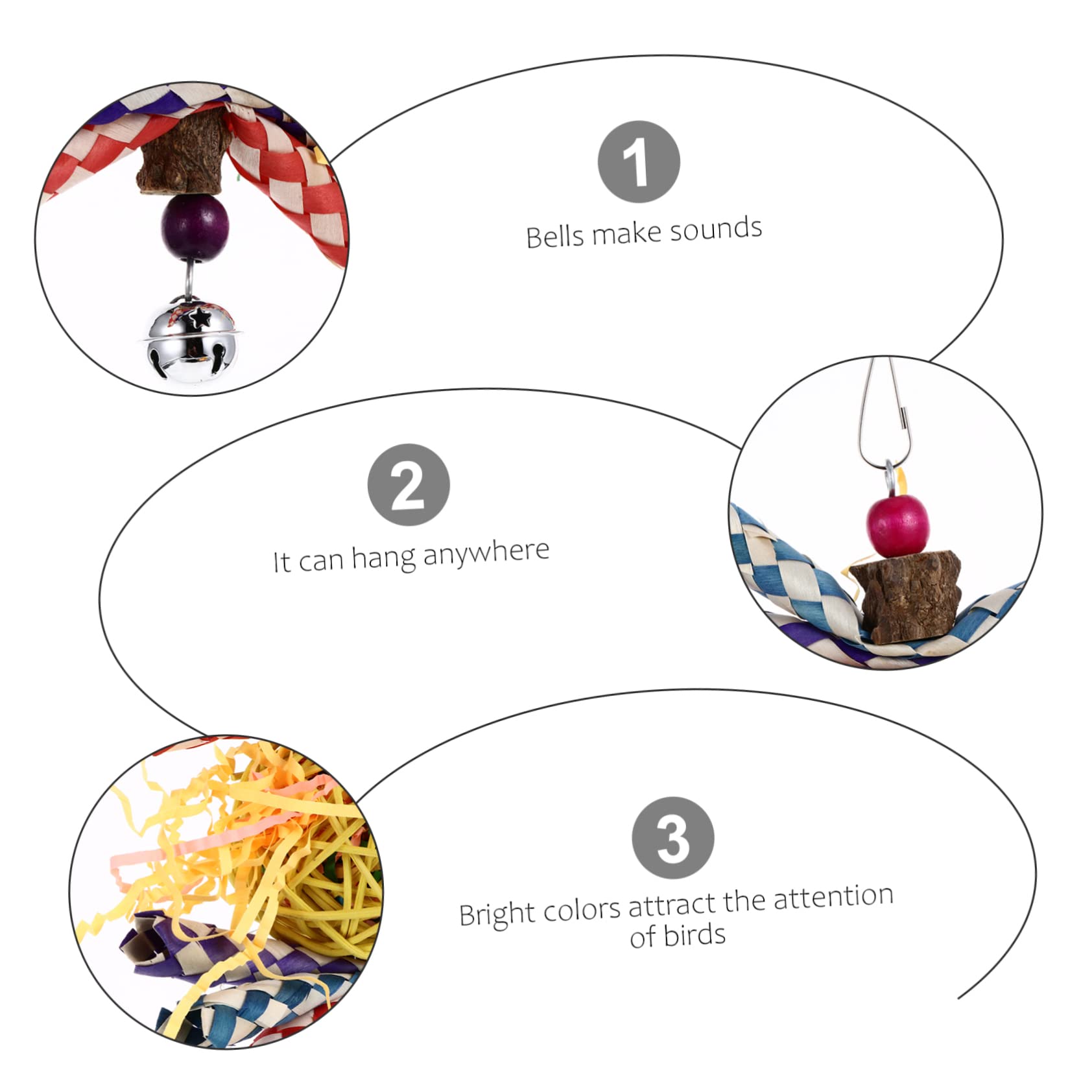 DOITOOL 2pezzi Giocattolo Da Masticare Per Pappagalli Gioco Creativo Rattan Per Uccelli Accessorio Per Attività Fisica e Divertimento Riduce La Solitudine Resistente e Duraturo