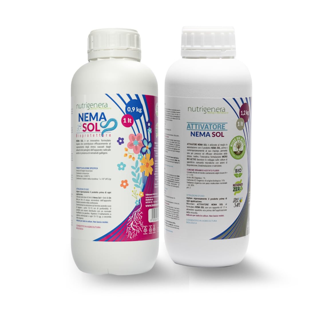Nutrigenera - Nema Sol bio- Bioprotettore radicale (NEMATODI) con Pochonia clamidosporia e Arthrobotrys spp - 1L