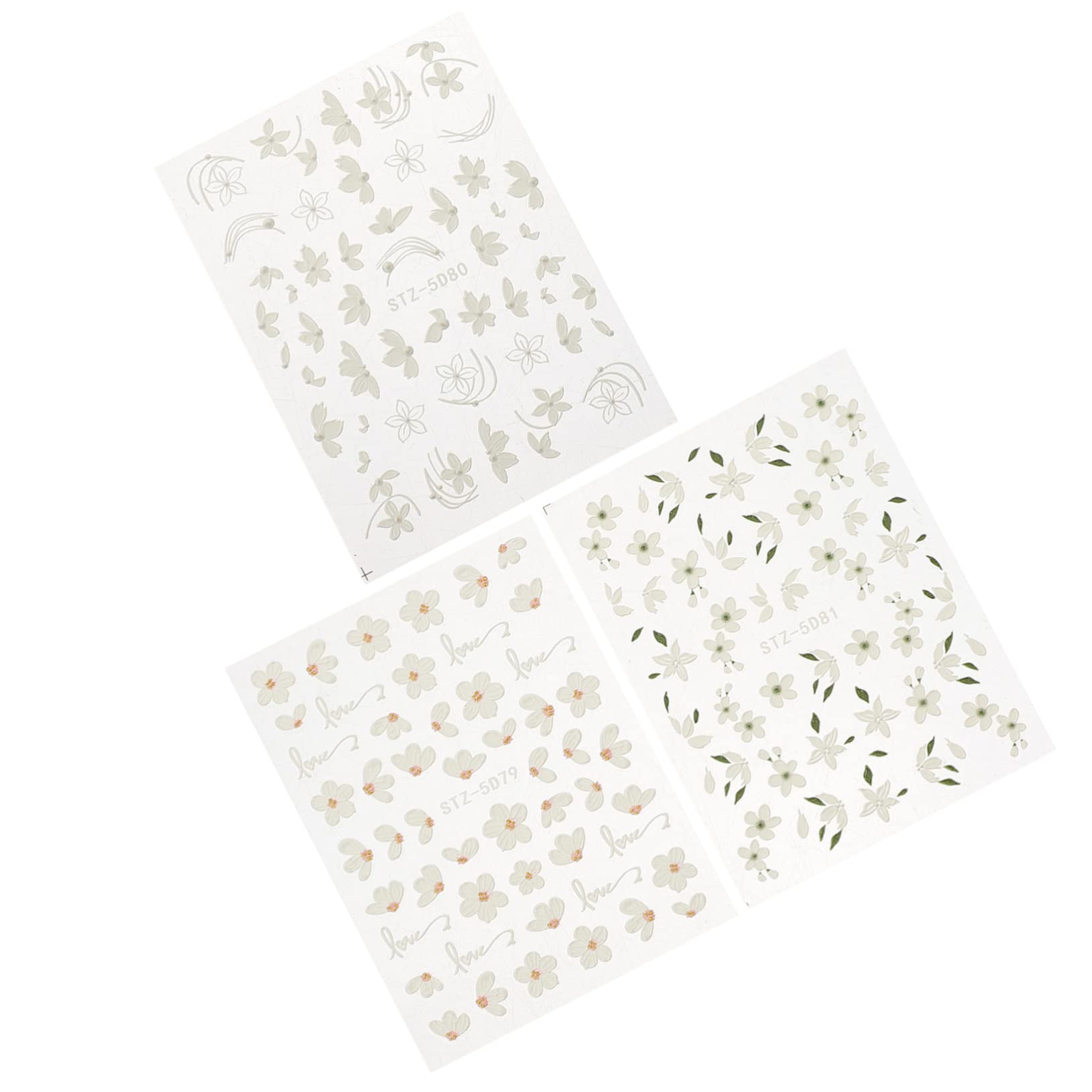 Healeved 12hojas Pegatinas De Uñas Flores Decoración De Arte De Uñas Calcomanías Autoadhesivas Para Manicura De Diseños Elegantes Para Uso Casa y