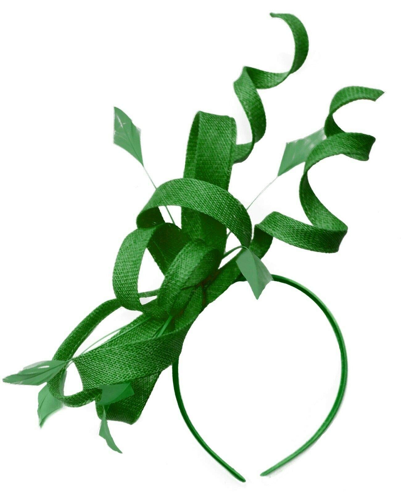 CapriliteSwirl Loop Sinamay Headband Fascinator For Women Wedding Ascot Races [Green]