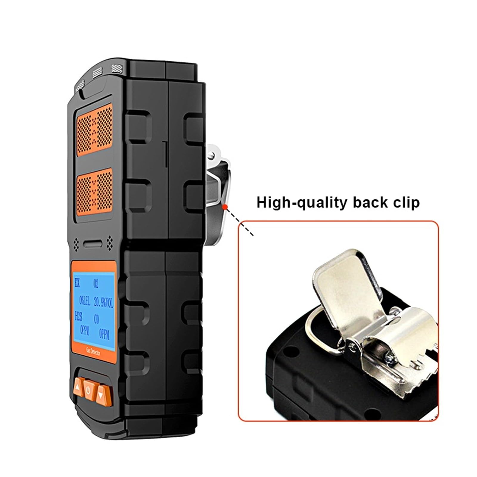 Rilevatore portatile multigas EX O2 H2S CO con display LCD, misuratore di gas con luce e suono ricaricabile for lavoro e casa Interno/esterno(CH2O)