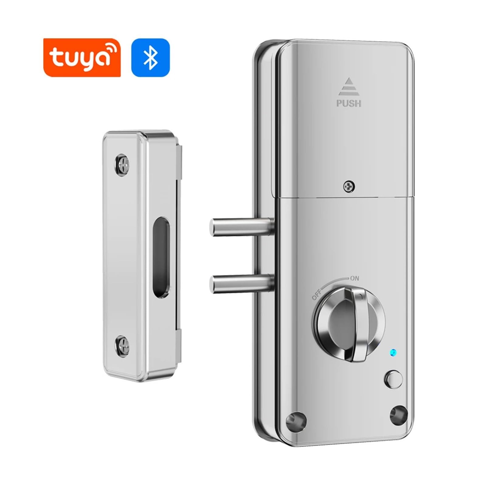 Smart Tuya App - Cerradura de tarjeta IC para puerta de madera, cerradura de puerta electrónica, sin taladro, instalación oculta en interiores, 13,56 MHz