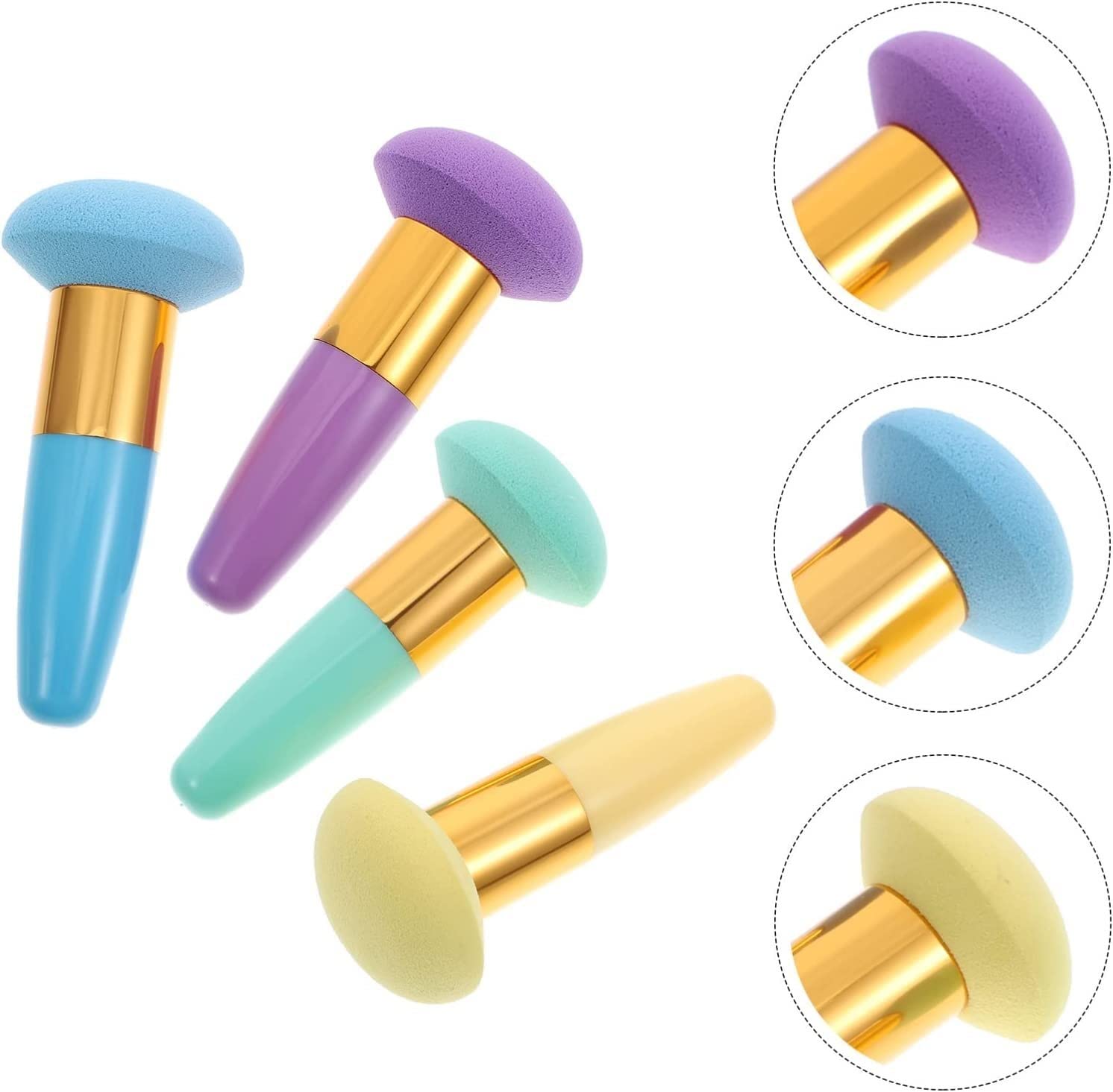 Spugnette in spugna, spugnette per il trucco, strumento di bellezza per fondotinta, spugnette per trucco: 4 spugnette per cipria, applicatori per trucco, strumenti cosmetici per contouring sotto occhi