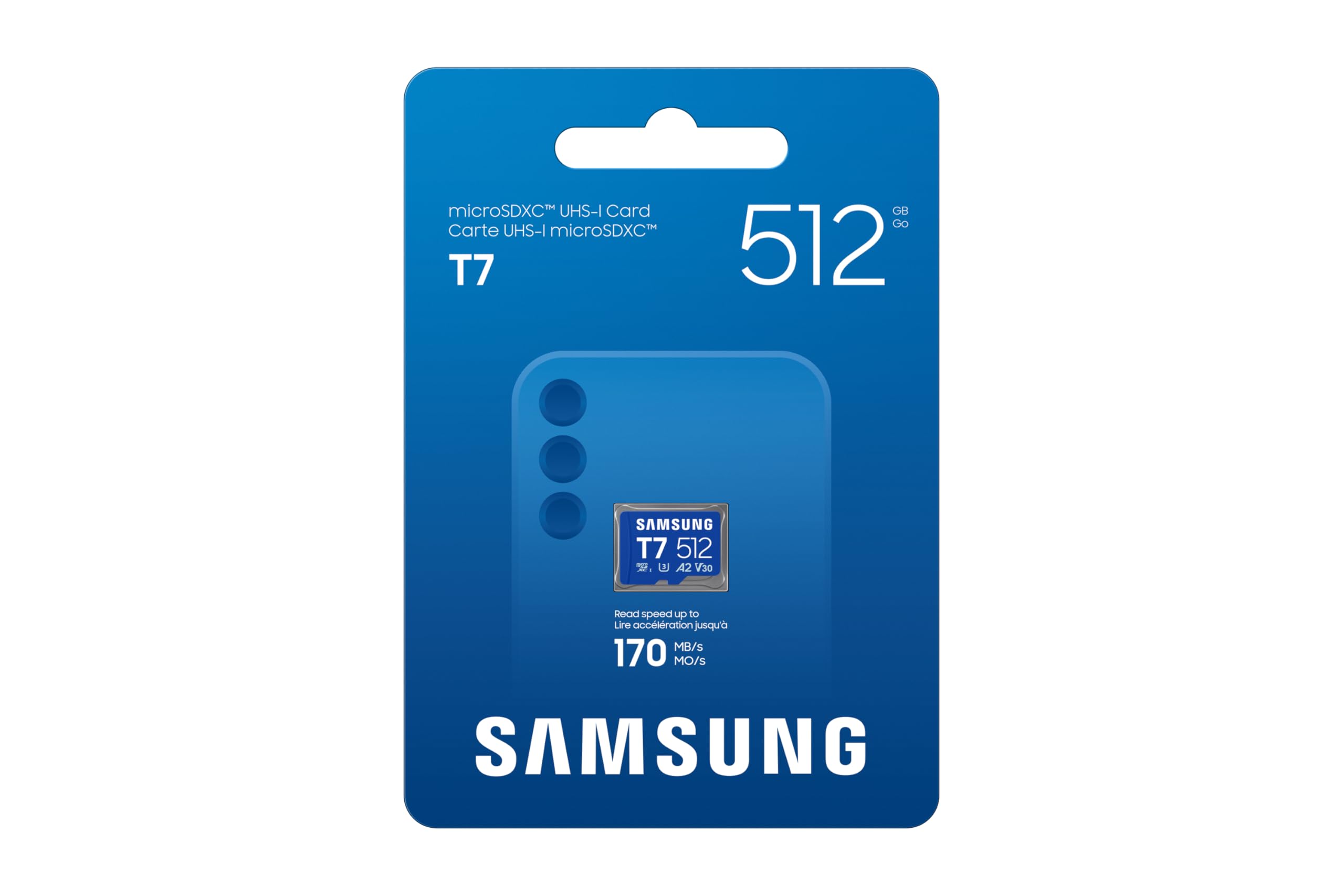 Samsung T7 Tarjeta microSD, 512 GB, UHS-I U3, Full HD y 4K UHD | Tarjeta de Memoria para Juegos en Smartphone, Tableta y Consola Portátil, Velocidad de Lectura 170 MB/s, MB-MB512T/WW