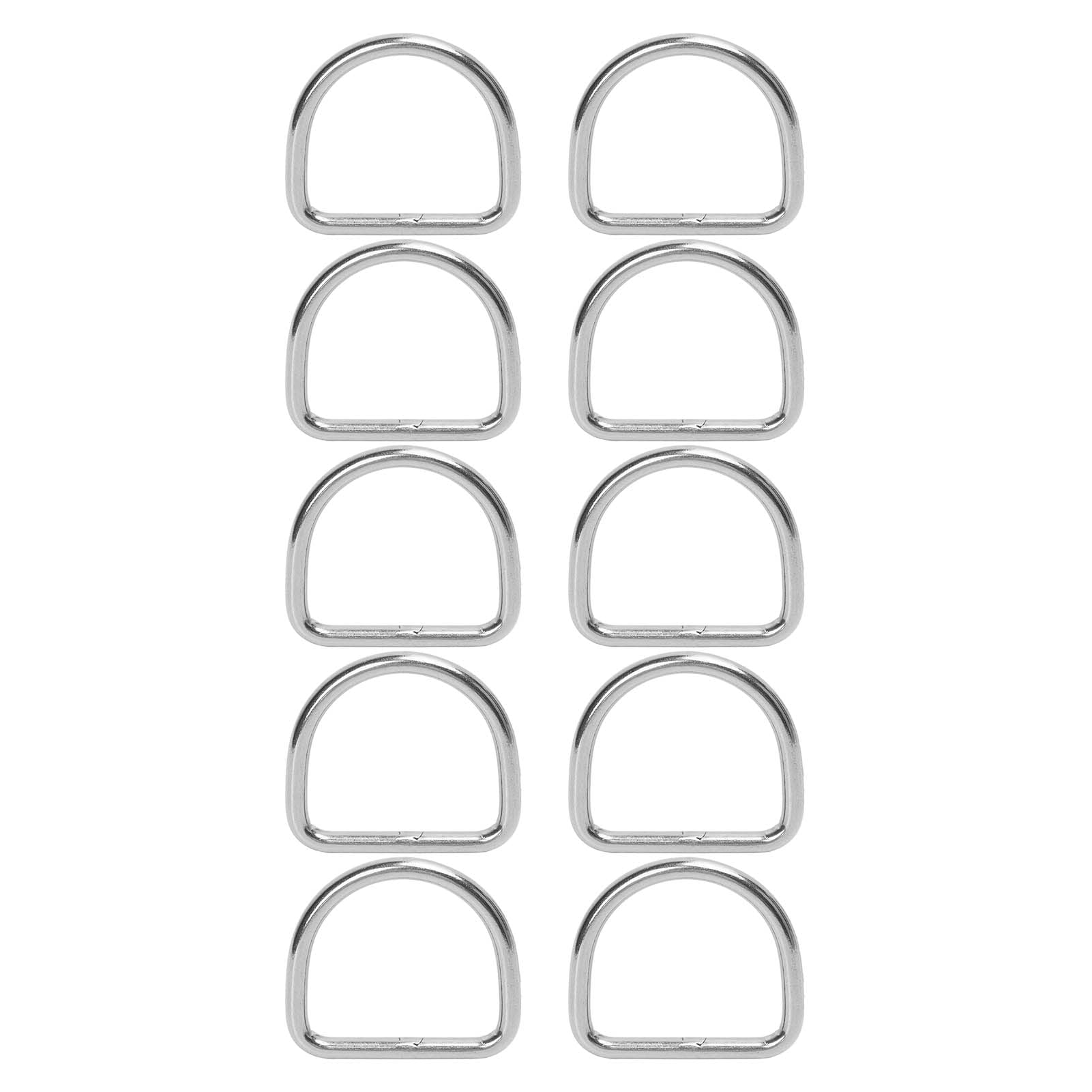 Xolsurg 316 Stainless Steel D Ring Seamless Welded Hardware D Buckle Ring for Surfboard Kayak 6mm (50 * 47 * 6MM)