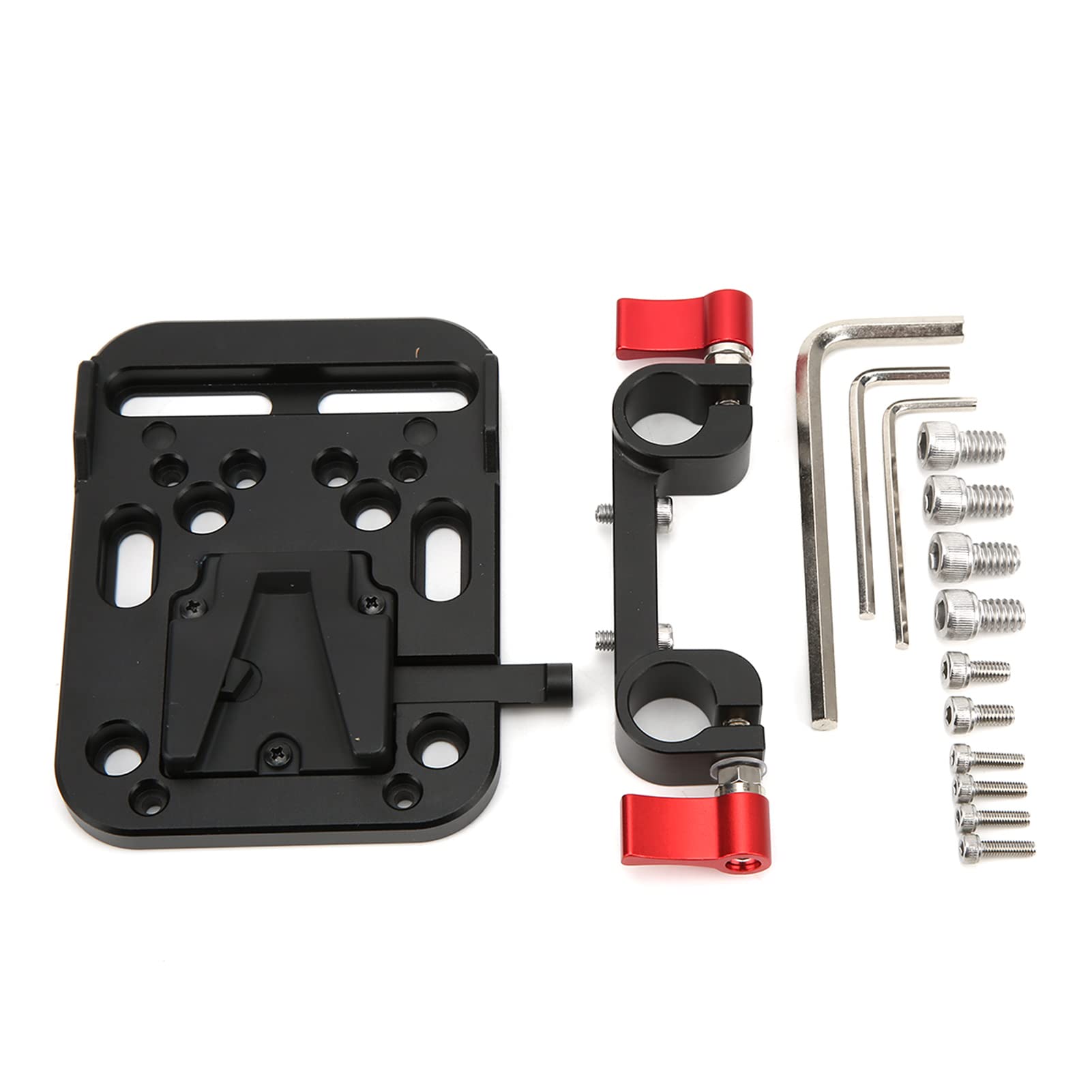 Plaque De Montage V Mount Universelle - Trous Filetés 1/4" Et 3/8", Alliage Aluminium - Pour Batterie, Stabilisateur, Caméra