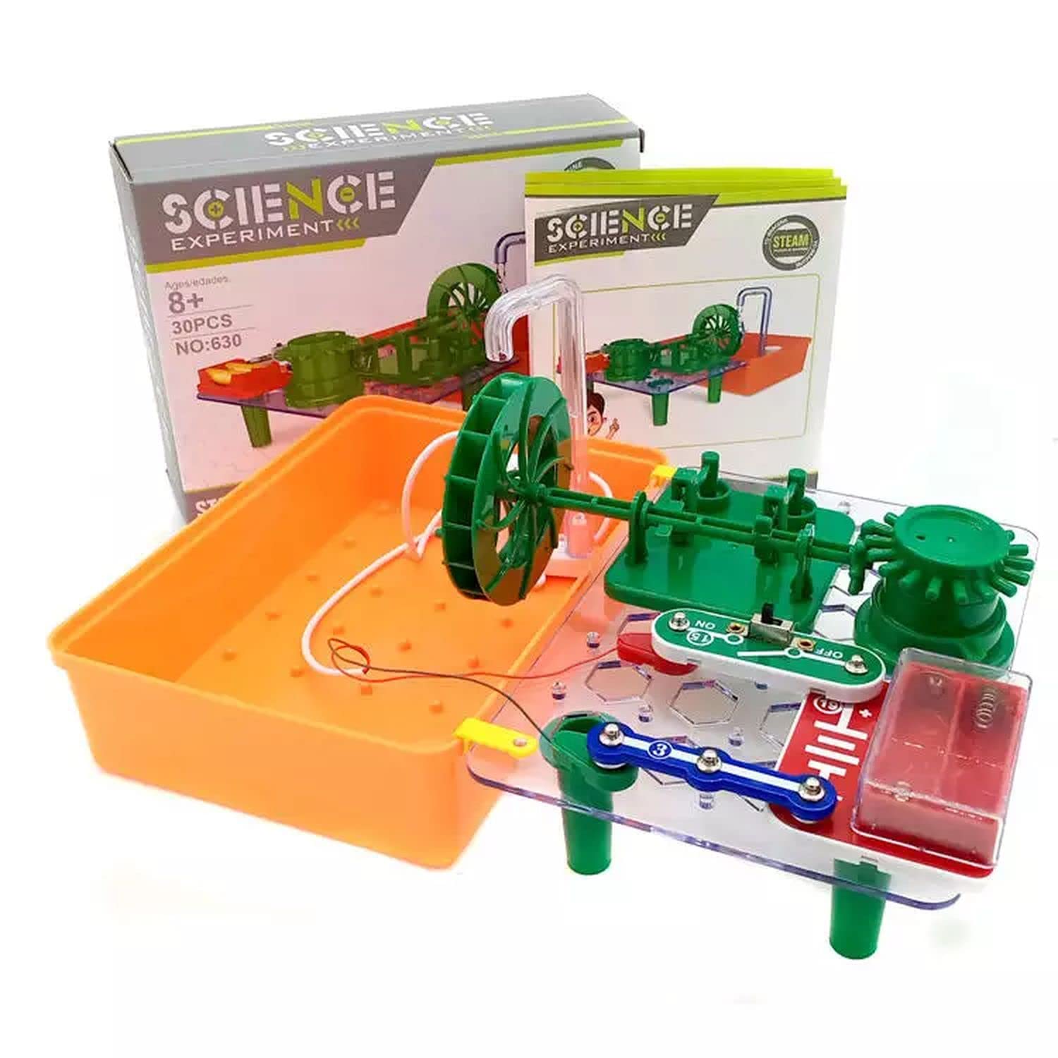 2 in 1 Stone mill and waterwheel  Science  Experiment kit circuit  Educational  Toy DIY Set Electronic toys for kids stem toys assemble learning toys for kids toy electric circuit toys for kids Learn fun