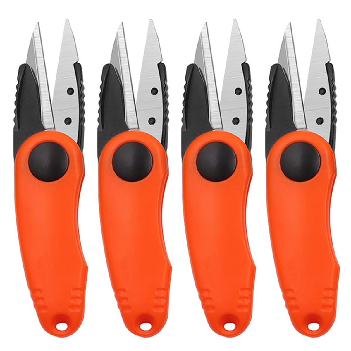 Fishing Wire Plier, 4Pack Stainless Steel Fishing Pliers, Shrimp Shape Fishing Line Clipper, Fishing Folding Scissors, Folding Scissor Tackle, Folding Shrimp Shape Scissor Fishing Tool (Orange)