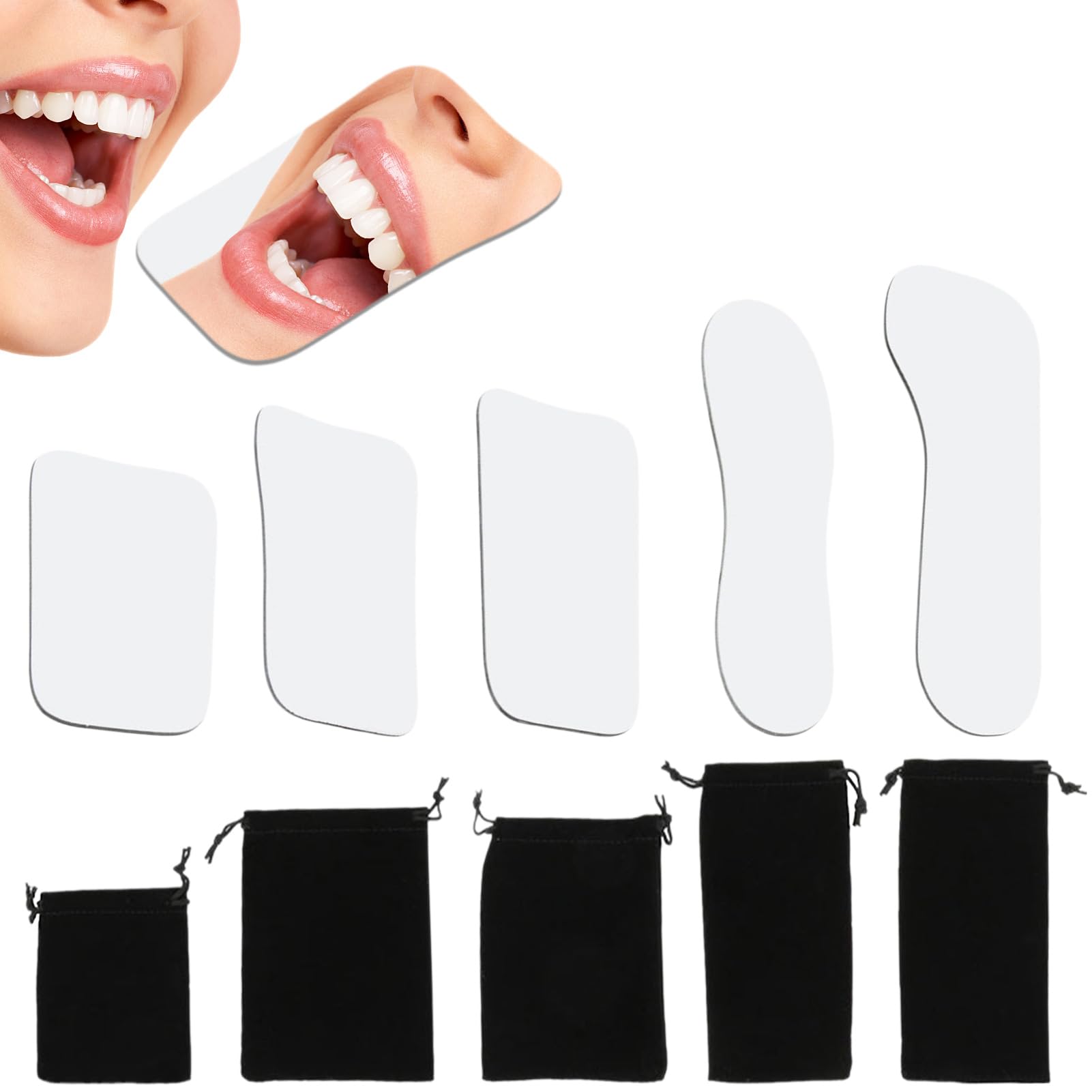 Espejos De Fotografía Dental 5 Piezas Cámara Intraoral 2 Caras Espejo Reflector Oral para Clínica