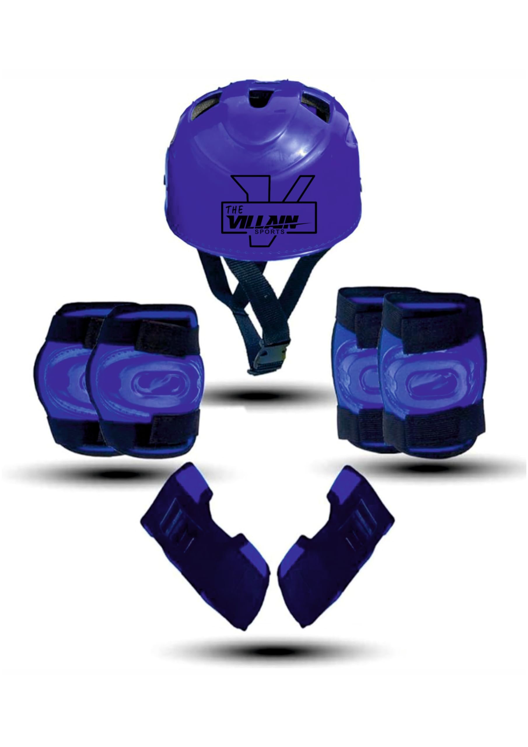 THE VILLAIN Sports Protective Gear Set from Beginner to Advanced for 3-5 Years Boys Girls with Knee and Elbow Pads Wrist Guards Set for Skateboarding, Cycling & Roller Skating Scooter (Blue)-image-29