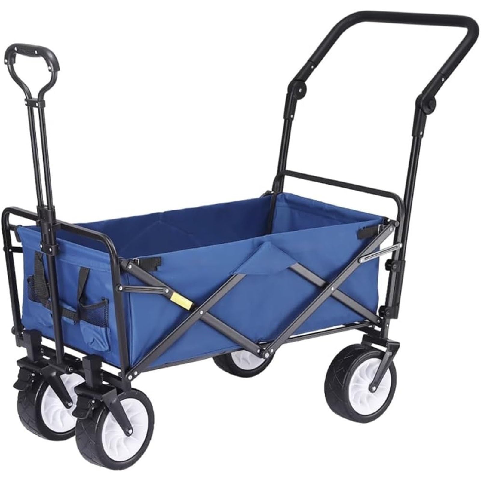 Carrello pieghevole Carretto pieghevole con freni Carrello della spesa da 100 kg con ruote extra larghe for tutti i terreni e freno Maniglia regolabile e borsa di copertura Carrello da campeggi
