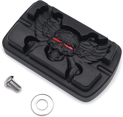 Miniatura 5 de XKMT-Wing Skull Zombie Emblema Negro Compatible con Touring Softail Pedal de Freno Grande Pad H-D B015MDNM7W