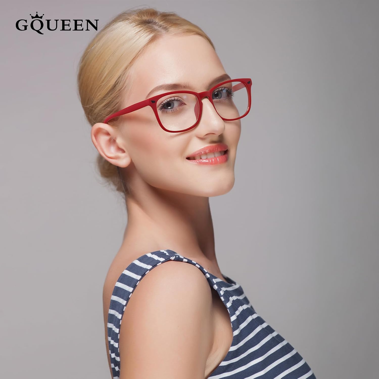 GQUEEN Fashion Glasses Non Prescription Fake Glasses for Women Men Clear Lens Square, 201582
