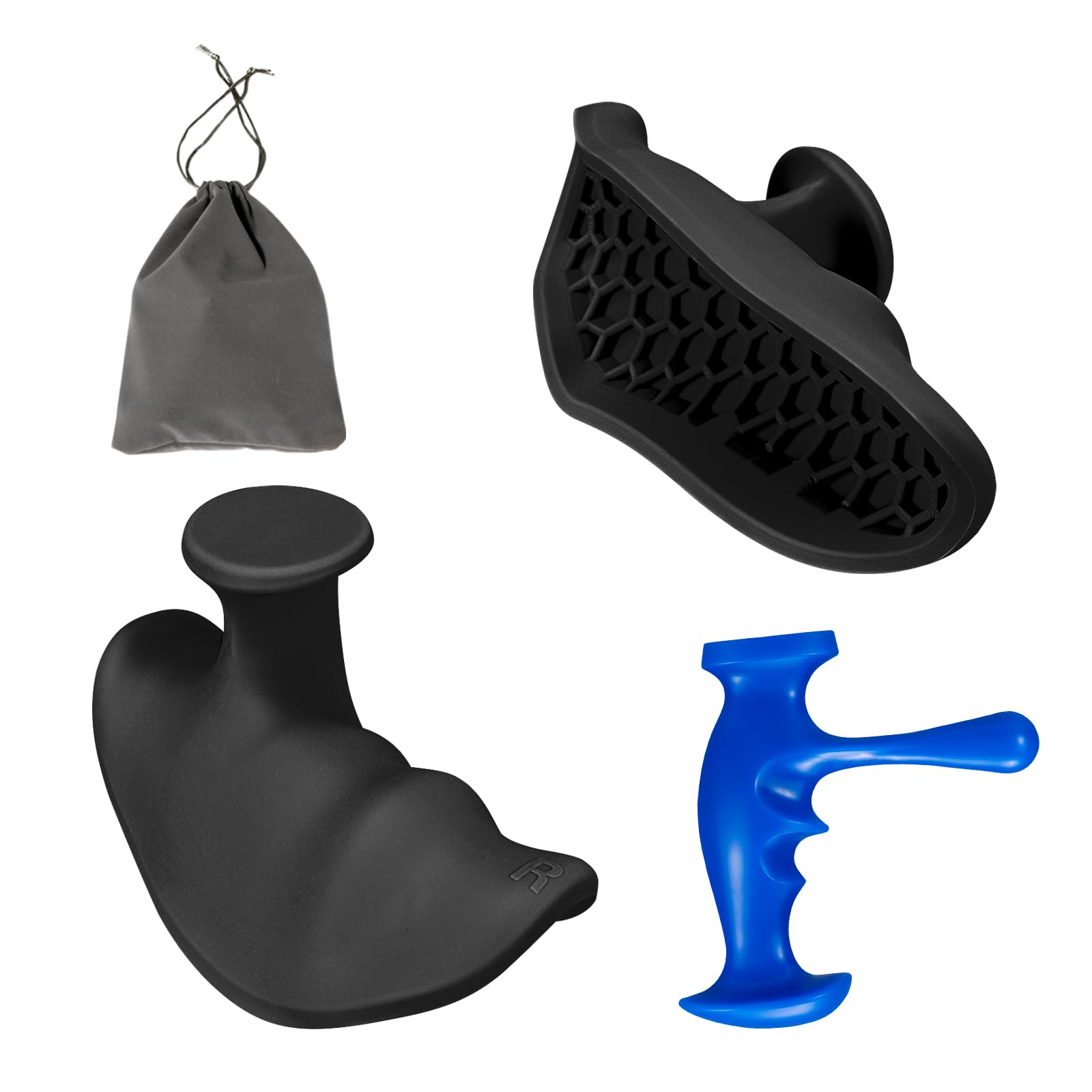 Rurswriyt 2 in 1, Ergonomically Designed Rubber Fitness Weightlifting Grip Gloves, Rypt Grip with Fascia Massager, Gryp Weight Grips, Elastic Pads