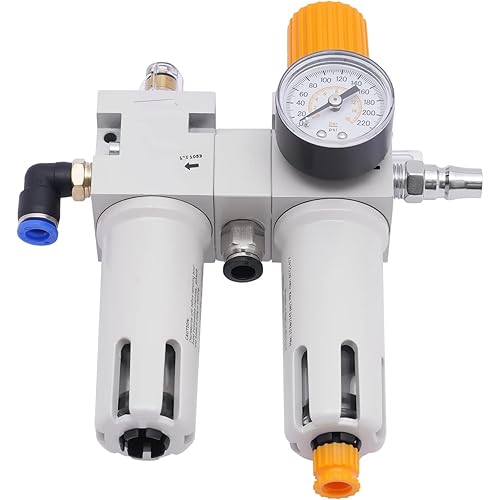 Tire Changer Air Pressor Oil Water Regulator Separator with Pressure Gauge, Complete Accessories, and Maximum Pressure of 145Psi