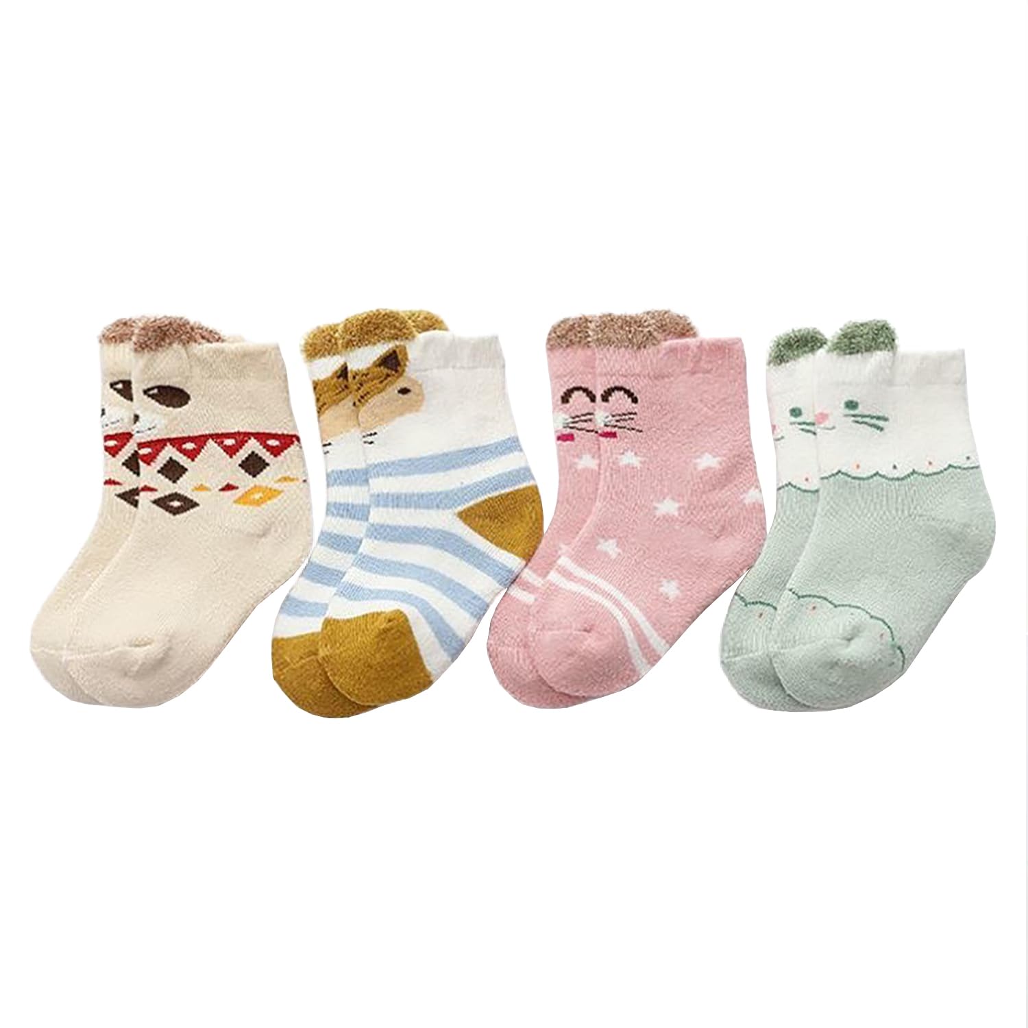 SYGA 4 Pairs Cotton Baby Socks, Winter Mid-Tube Socks - Review, Price and Buying Guide