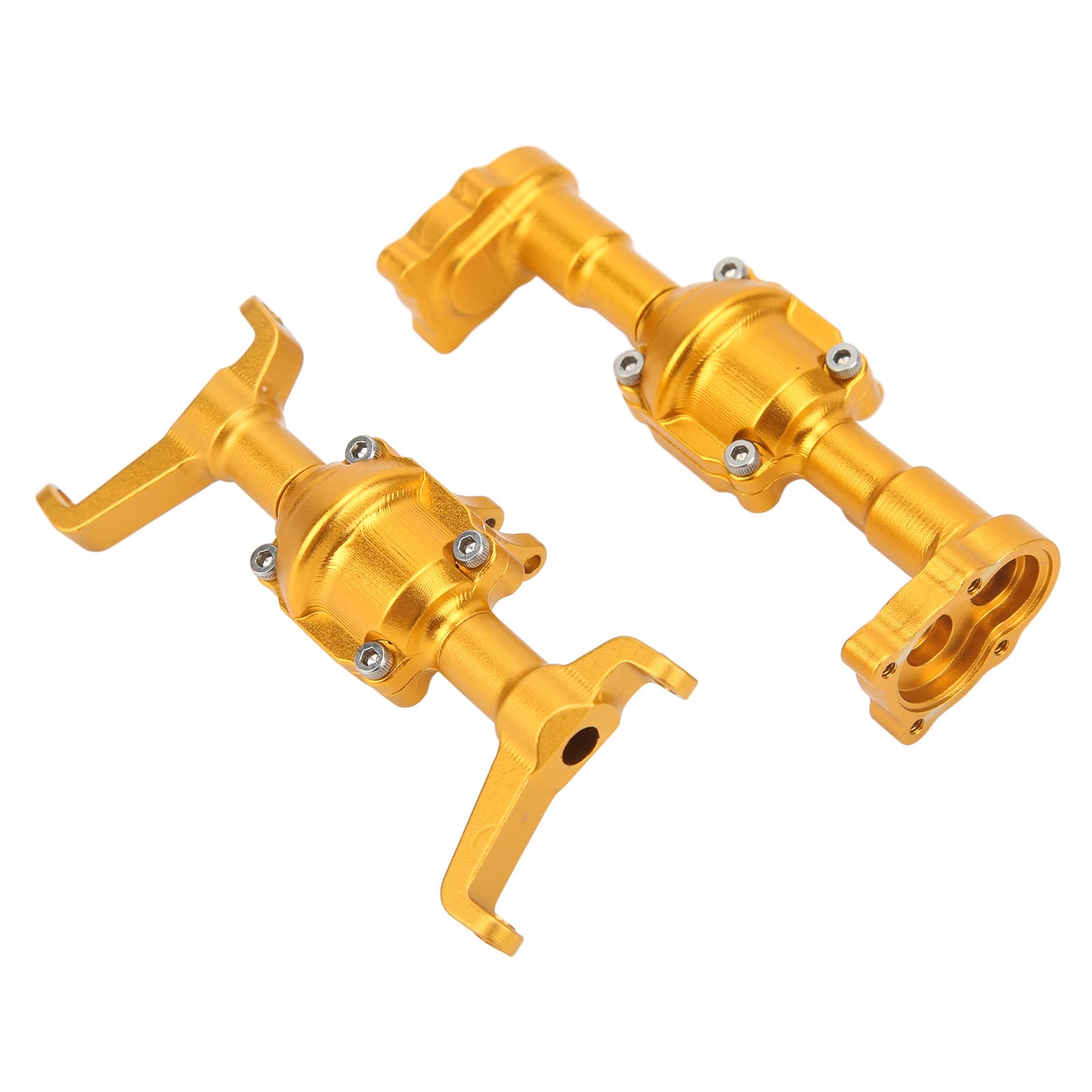 dla FMS FCX24 1/24 RC obudowa przedniej i tylnej osi samochodu, zestaw osi obrabianych CNC ze stopu aluminium, wysoka precyzja, trwałe części do modernizacji, zwiększona (Złoto)