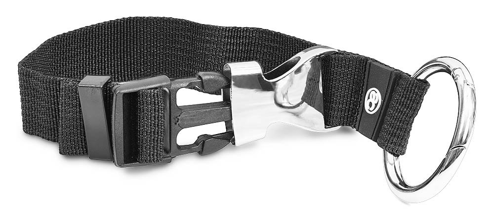Achilles Uchwyt na kurtkę, zewnętrzny hak bagażowy z karabińczykiem, metalowa klamra, haczyk do plecaka, praktyczna torba podróżna, maksymalna długość 33 cm (czarny, 2,5 cm)