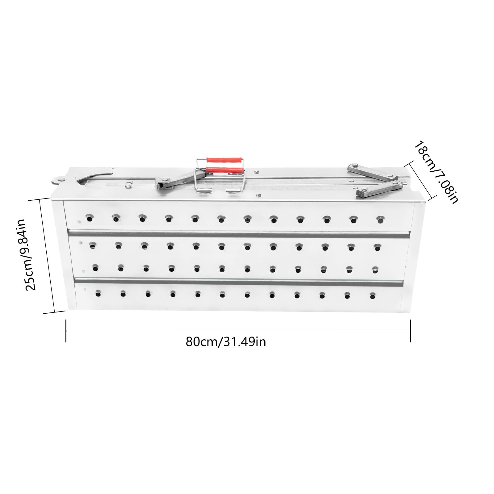 Regulowana platforma robocza, drabina schodkowa, 62,99'' x 9,8'' Platforma rusztowania, przenośna składana stalowa drabina schodkowa o udźwigu 330 funtów, regulowana wysokość od 31,5 do 49,6 cala (6