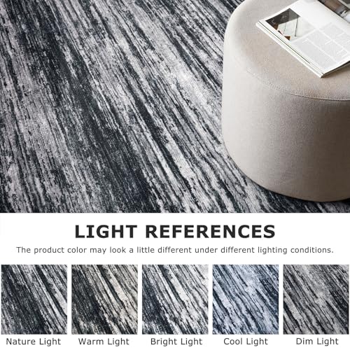 2x8 Black Navy Blue White Modern Abstract Runner Rug for Hallways, Super Soft Hallway Decor Kitchen Rugs with Non-Slip, Non-Shedding Washable Rug for Entryway Bedroom Indoor