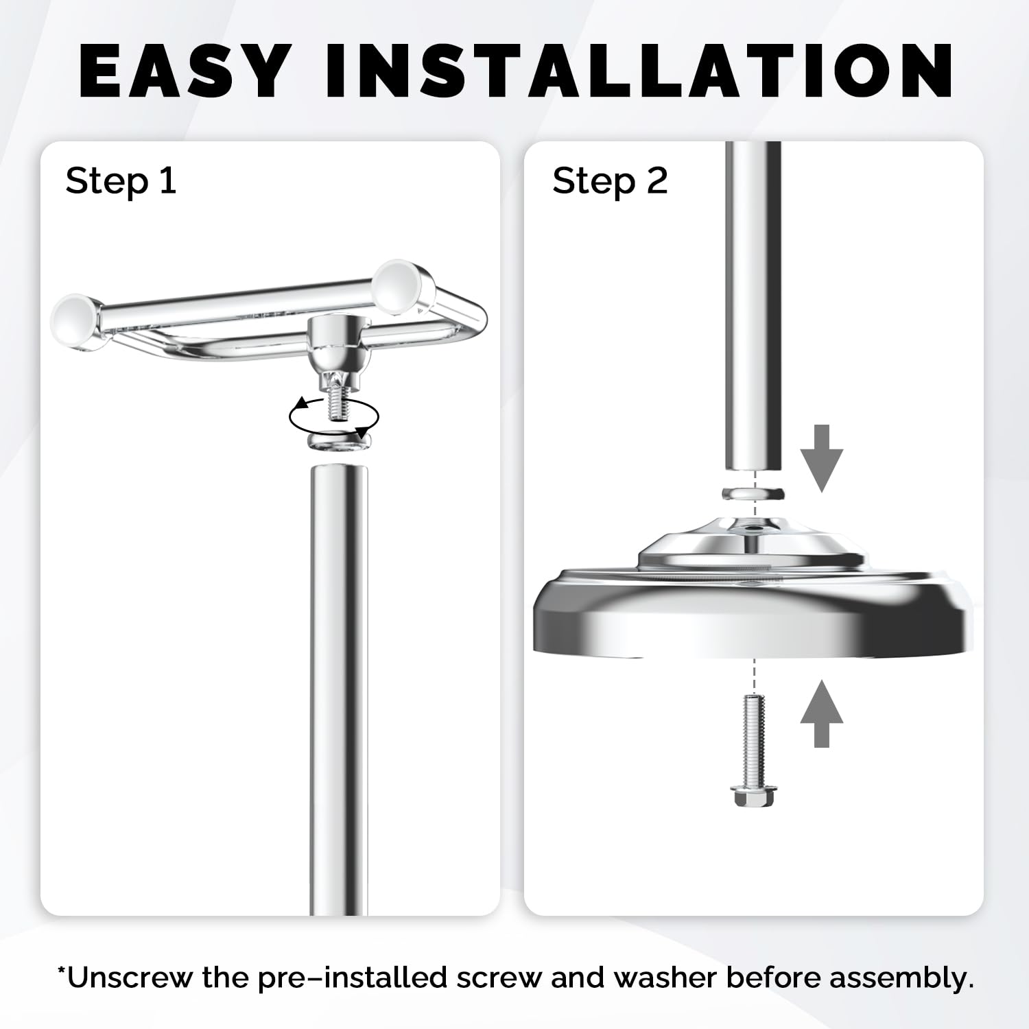 Toilet Paper Holder Stand Stainless Steel & Weighted Base Chrome — Amazon image 7