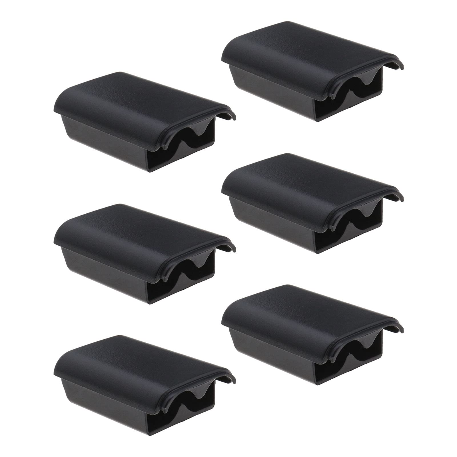 ECSiNG 6PCS Battery Pack Cover Replacement Shell Shield Case Holder Compatible with Xbox 360 Wireless Controller Black Battery Accessories