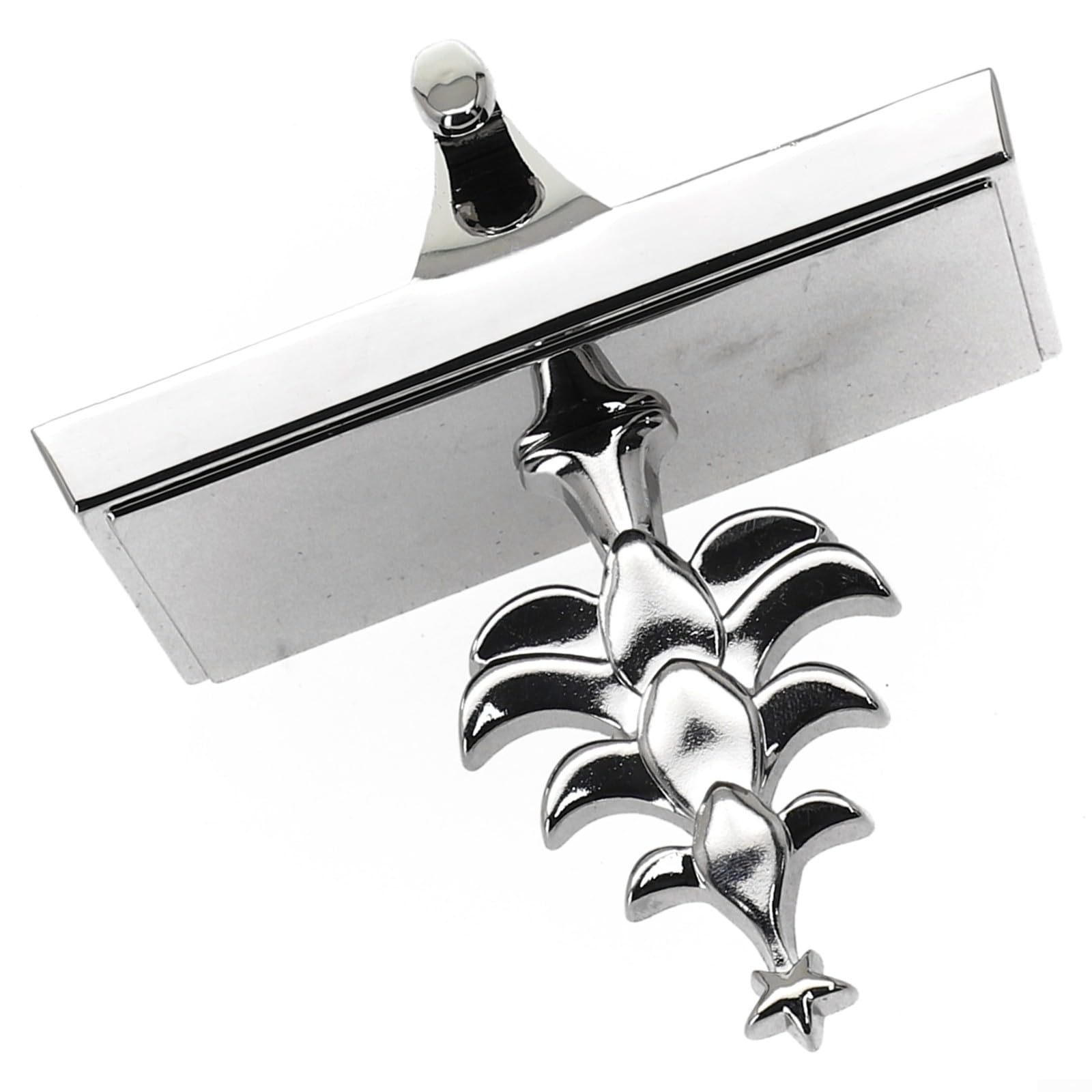 Eawfgtuw Juego de 4 soportes para calcetines de Navidad, ganchos de metal plateado resistentes con almohadillas antideslizantes para colgar medias de Navidad y decoraciones navideñas (árbol de Navidad