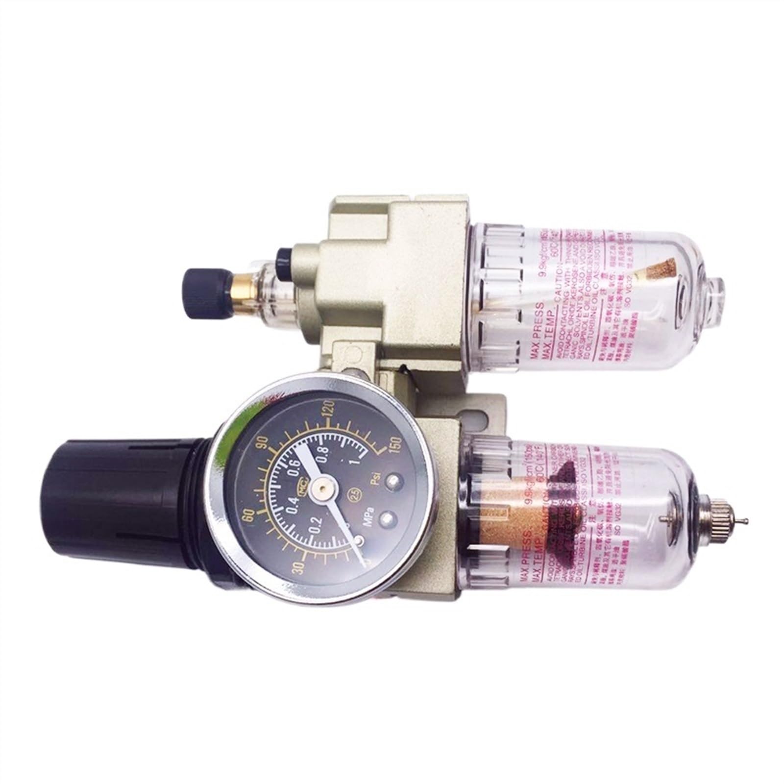 AC2010-02 G1/4 Bomba separadora de Agua y Aceite neumática Filtros de Suministro de Drenaje Manual Válvula reguladora de compresor de Aire Filtros de Aire(AC2010-02 Add SM PM,Fiber Core)