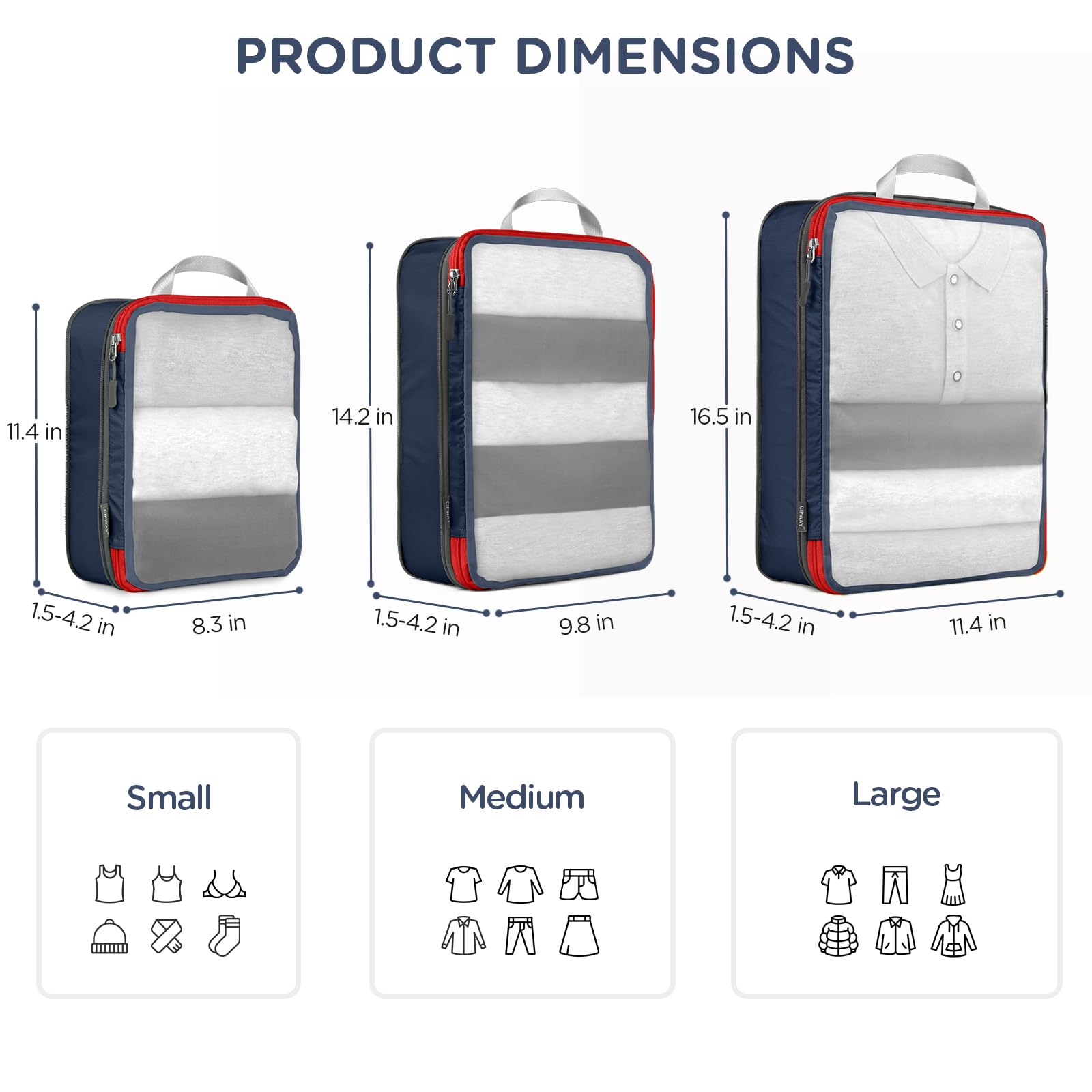 Cipway Organizer Valigia,Cubi da Imballaggio a Compressione, Design a Rete, Salvaspazio Borse da Viaggio Set Sacchi Sottovuoto Vestiti da Viaggio per Zaini o Bagagli a Mano (Bianco,6 Pezzi