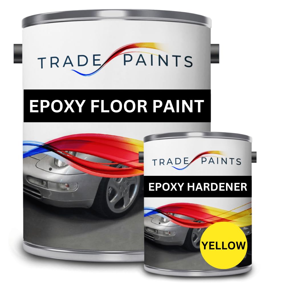 2 Pack Epoxy Garage Floor Paint - 5 Litres (Safety Yellow BS08E51)