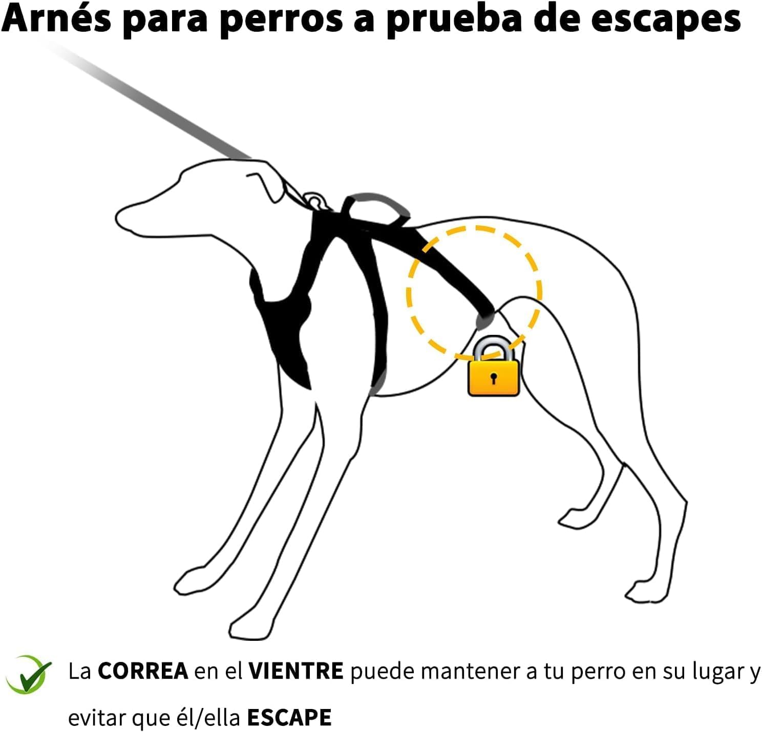 Huntboo Arnés para Perros No Escape, arnés a Prueba de Escapes, arnés Totalmente Reflectante con asa Acolchada, Transpirable, Chaleco Ajustable para Perros medianos de Paseo, adiestramiento y Carrera